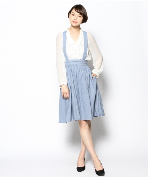 mystic（ミスティック）の「ピンタックサスペンダーギャザースカート（スカート・レディース・ブルー/ブラック/ネイビー・ﾌﾘ-）」の16枚目の写真