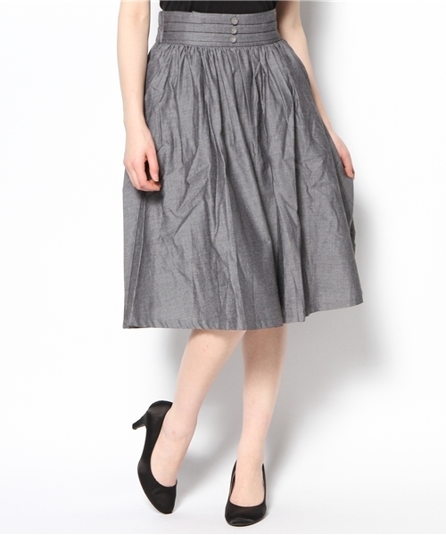 mystic（ミスティック）の「ピンタックサスペンダーギャザースカート（スカート・レディース・ブルー/ブラック/ネイビー・ﾌﾘ-）」の4枚目の写真