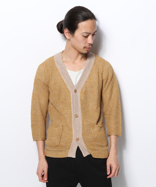 OUTLET(アウトレット)の「【Ciaopanic】畦knitカーディガン(7分)(カーディガン/ボレロ・メンズ・マスタード・LARGE/MEDIUM)」の5枚目の写真
