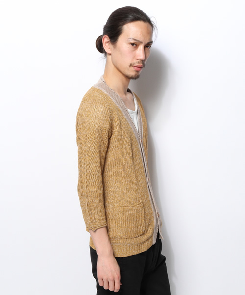 OUTLET(アウトレット)の「【Ciaopanic】畦knitカーディガン(7分)(カーディガン/ボレロ・メンズ・マスタード・LARGE/MEDIUM)」の6枚目の写真