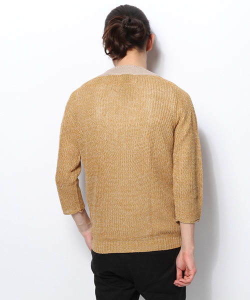 OUTLET(アウトレット)の「【Ciaopanic】畦knitカーディガン(7分)(カーディガン/ボレロ・メンズ・マスタード・LARGE/MEDIUM)」の7枚目の写真
