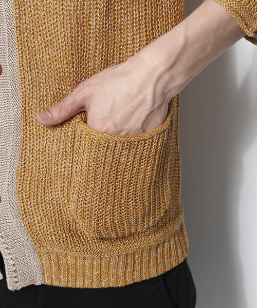OUTLET(アウトレット)の「【Ciaopanic】畦knitカーディガン(7分)(カーディガン/ボレロ・メンズ・マスタード・LARGE/MEDIUM)」の10枚目の写真