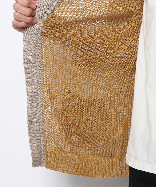 OUTLET(アウトレット)の「【Ciaopanic】畦knitカーディガン(7分)(カーディガン/ボレロ・メンズ・マスタード・LARGE/MEDIUM)」の3枚目の写真