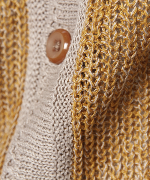OUTLET(アウトレット)の「【Ciaopanic】畦knitカーディガン(7分)(カーディガン/ボレロ・メンズ・マスタード・LARGE/MEDIUM)」の4枚目の写真