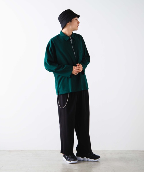 WEGO（ウィゴー）の「WEGO/TRハーフジッププルオーバー（シャツ/ブラウス・メンズ・ブラック/ダークグリーン/ワイン・MEDIUM/LARGE）」の10枚目の写真