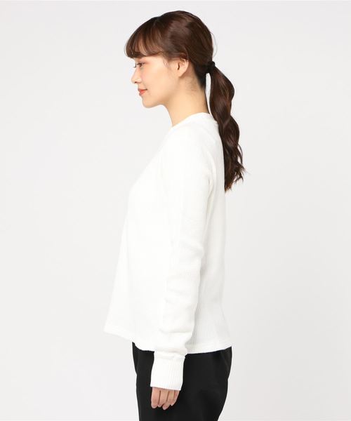 three dots(スリードッツ)の「Brushed triblend thermal crew(Tシャツ/カットソー・レディース・ブルー/クリーム・SMALL/MEDIUM)」の6枚目の写真
