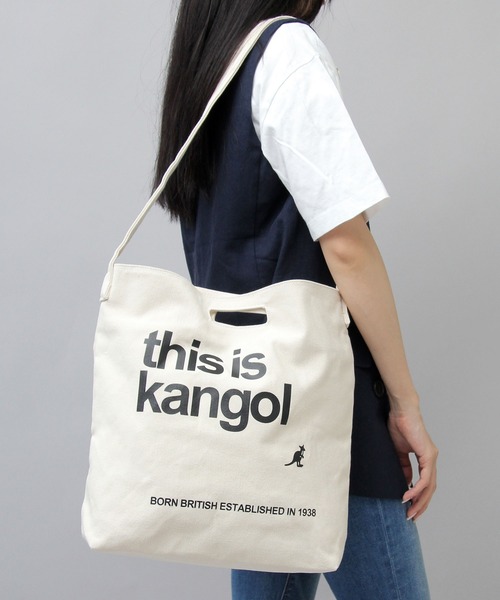 KANGOL（カンゴール）の「16オンス ロゴプリント 厚手 キャンバスショルダーバッグ（ショルダーバッグ・メンズ・ホワイト/ホワイト系その他/ブラック系その他/ホワイト系その他2/ホワイト系その他3/ブラック系その他2/ブラック系その他3/ホワイト系その他4/ブラック系その他5/ホワイト系その他5/ブラック・FREE）」の7枚目の写真