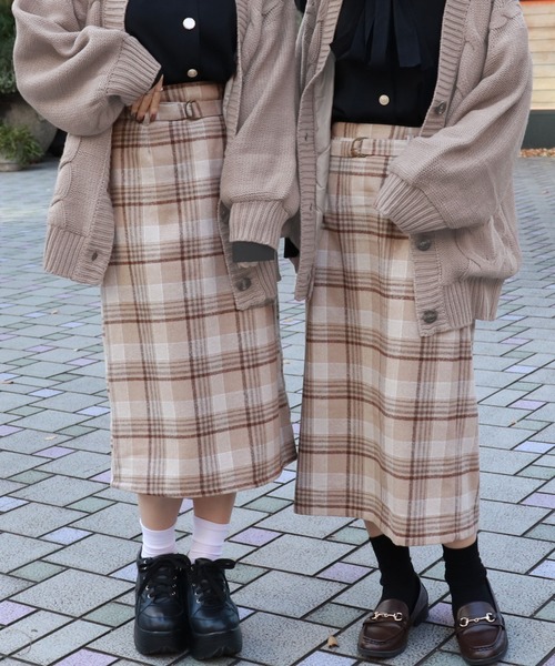 PairPair(ペアペア)の「ベルト付きナロースカート(スカート・レディース・モカ/アイボリー/ブラック/ベージュ/ネイビー/ライトグリーン・FREE)」の4枚目の写真