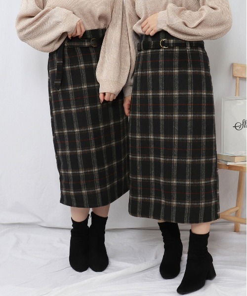 PairPair(ペアペア)の「ベルト付きナロースカート(スカート・レディース・モカ/アイボリー/ブラック/ベージュ/ネイビー/ライトグリーン・FREE)」の6枚目の写真