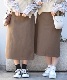 PairPair | チェック柄&無地ベルト付きナロースカート(スカート)