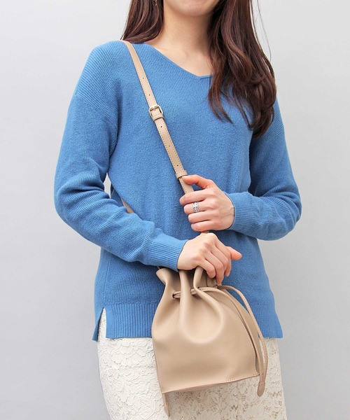 A.M.S.(エーエムエス)の「【A.M.S./エーエムエス】 PUレザー 巾着バッグ / ショルダーバッグ(ショルダーバッグ・レディース・ブラック/ベージュ/キャメル・FREE)」の20枚目の写真