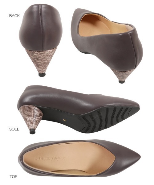 KOBE LETTUCE（コウベレタス）の「トライアングルヒールパンプス（パンプス・レディース・ブラック/イエロー/アイボリー/グレイッシュベージュ・LL/S/M/L）」の12枚目の写真