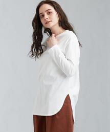 green label relaxing | SC コットン スソ テール ロング Tシャツ プルオーバー カットソー(Tシャツ/カットソー)