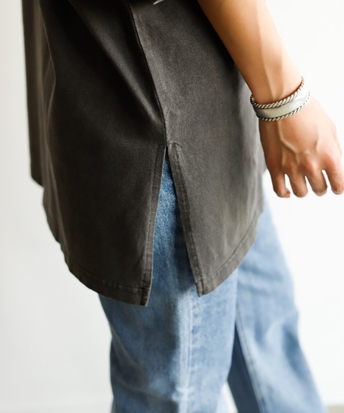 Auntie Rosa Holiday（アンティローザホリデー）の「ウォッシュドへヴィーコットンビッグT（Tシャツ/カットソー・レディース・チャコールグレー/ベージュ/パープル/カーキ/イエロー/グリーン・FREE）」の11枚目の写真