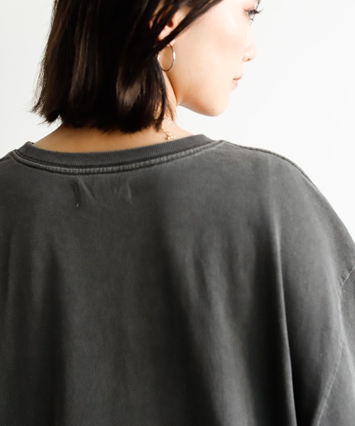 Auntie Rosa Holiday（アンティローザホリデー）の「ウォッシュドへヴィーコットンビッグT（Tシャツ/カットソー・レディース・チャコールグレー/ベージュ/パープル/カーキ/イエロー/グリーン・FREE）」の13枚目の写真