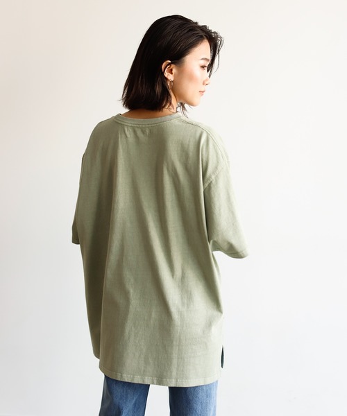 Auntie Rosa Holiday（アンティローザホリデー）の「ウォッシュドへヴィーコットンビッグT（Tシャツ/カットソー・レディース・チャコールグレー/ベージュ/パープル/カーキ/イエロー/グリーン・FREE）」の22枚目の写真