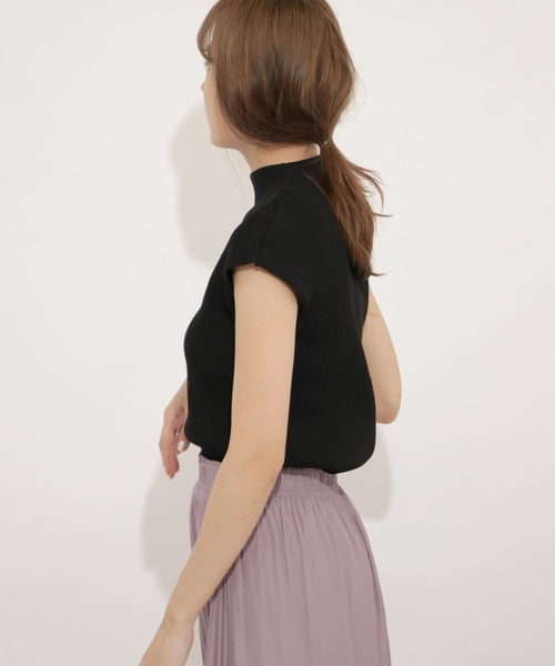 SENSE OF PLACE by URBAN RESEARCH（センスオブプレイスバイアーバンリサーチ）の「モックネックフレンチスリーブセーター（ニット/セーター・レディース・ライトブルー/ブラウン/オフホワイト/イエロー/ライトベージュ/ブラック・FREE）」の20枚目の写真