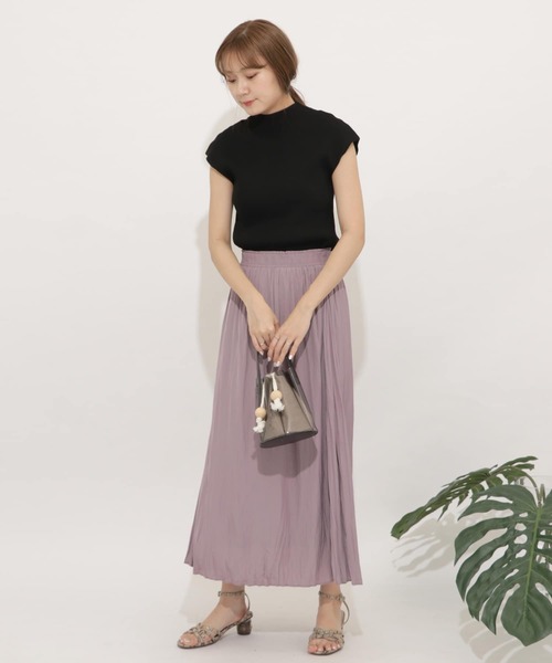 SENSE OF PLACE by URBAN RESEARCH（センスオブプレイスバイアーバンリサーチ）の「モックネックフレンチスリーブセーター（ニット/セーター・レディース・ライトブルー/ブラウン/オフホワイト/イエロー/ライトベージュ/ブラック・FREE）」の21枚目の写真