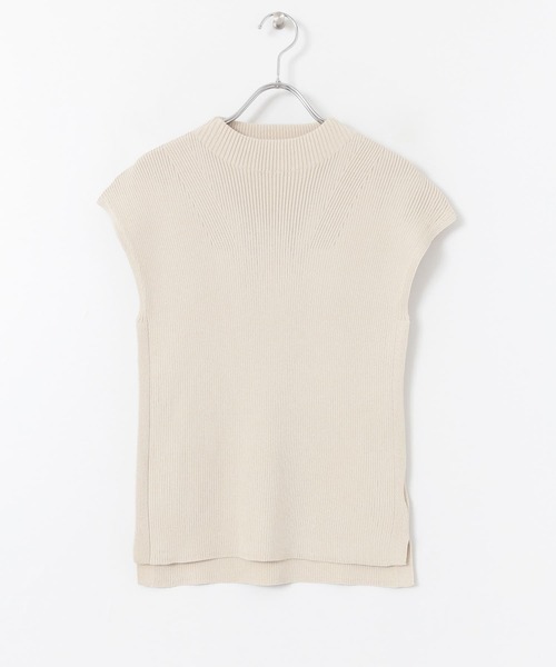 SENSE OF PLACE by URBAN RESEARCH（センスオブプレイスバイアーバンリサーチ）の「モックネックフレンチスリーブセーター（ニット/セーター・レディース・ライトブルー/ブラウン/オフホワイト/イエロー/ライトベージュ/ブラック・FREE）」の9枚目の写真