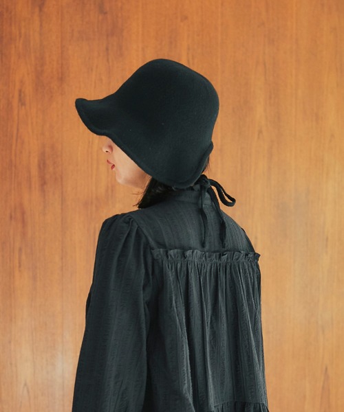 and R（アンドアール）の「バックリボンハット（ハット・レディース・ブラック/オートミール・FREE）」の3枚目の写真