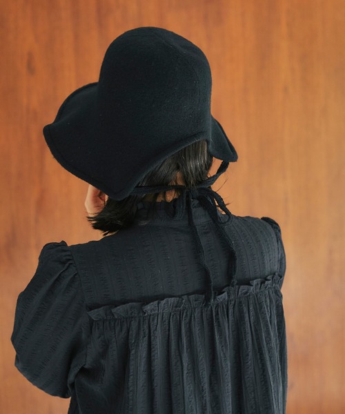 and R（アンドアール）の「バックリボンハット（ハット・レディース・ブラック/オートミール・FREE）」の4枚目の写真