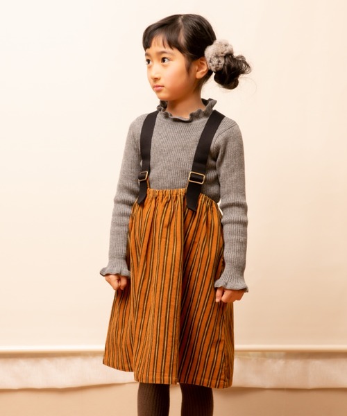 セール サスペンダー付きコールテンストライプスカート スカート La Poche Biscuit ラポシェビスキュイ のファッション通販 Zozotown