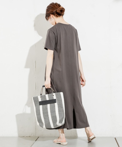 natural couture（ナチュラルクチュール）の「HOMEミニガール刺繍Tワンピ（ワンピース・レディース・オフホワイト/ラベンダー/ナチュラル/スミクロ・FREE）」の20枚目の写真