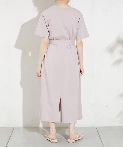 natural couture（ナチュラルクチュール）の「HOMEミニガール刺繍Tワンピ（ワンピース・レディース・オフホワイト/ラベンダー/ナチュラル/スミクロ・FREE）」の13枚目の写真