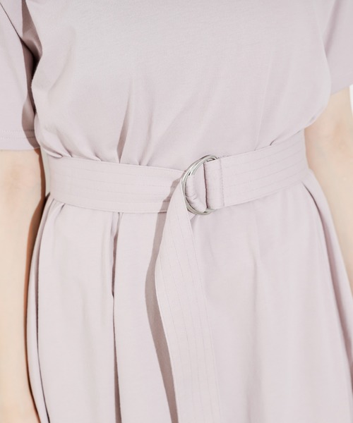 natural couture（ナチュラルクチュール）の「HOMEミニガール刺繍Tワンピ（ワンピース・レディース・オフホワイト/ラベンダー/ナチュラル/スミクロ・FREE）」の14枚目の写真