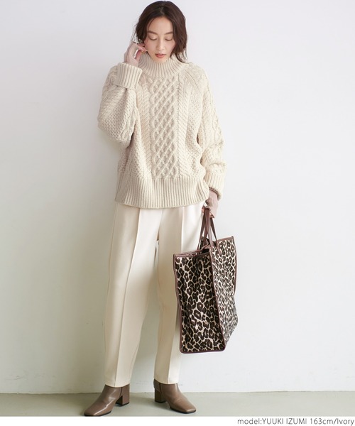 coca（coca）（コカ）の「ドルマンスリーブケーブルニットトップス（ニット/セーター・レディース・アイボリー・ONE SIZE）」の7枚目の写真