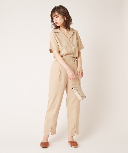 natural coutureナチュラルクチュールオールインワンベージュ natural couture（ナチュラルクチュール）の「おしゃれリネン