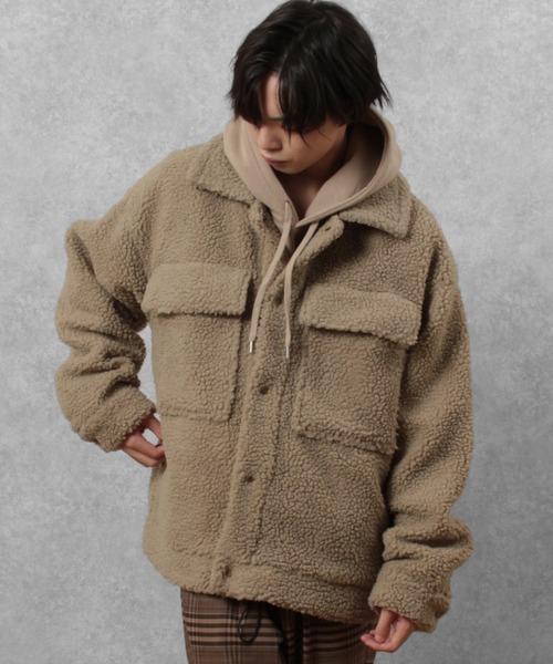 make a ray!（メイク ア レイ！）の「オーバーサイズ シープボア ワイドCPOジャケット/ブルゾン（ブルゾン・メンズ・アイボリー/ベージュ・L/M）」の7枚目の写真