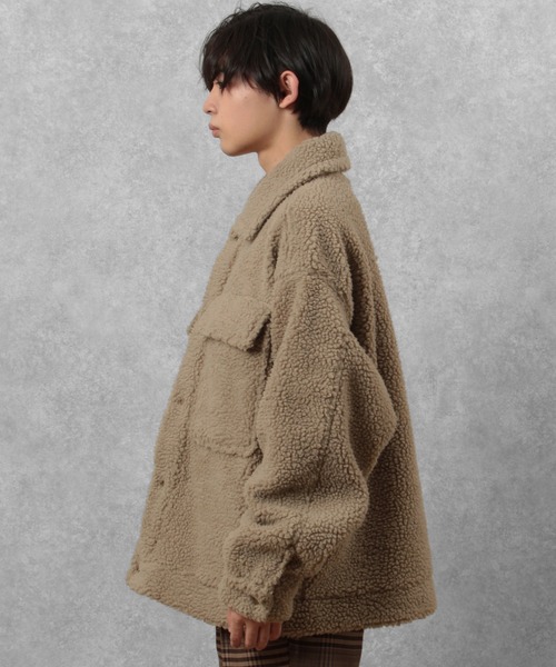 make a ray!（メイク ア レイ！）の「オーバーサイズ シープボア ワイドCPOジャケット/ブルゾン（ブルゾン・メンズ・アイボリー/ベージュ・L/M）」の8枚目の写真