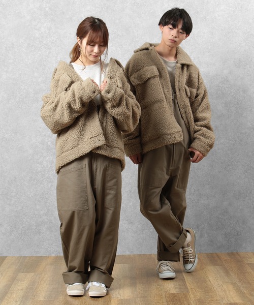 make a ray!（メイク ア レイ！）の「オーバーサイズ シープボア ワイドCPOジャケット/ブルゾン（ブルゾン・メンズ・アイボリー/ベージュ・L/M）」の20枚目の写真