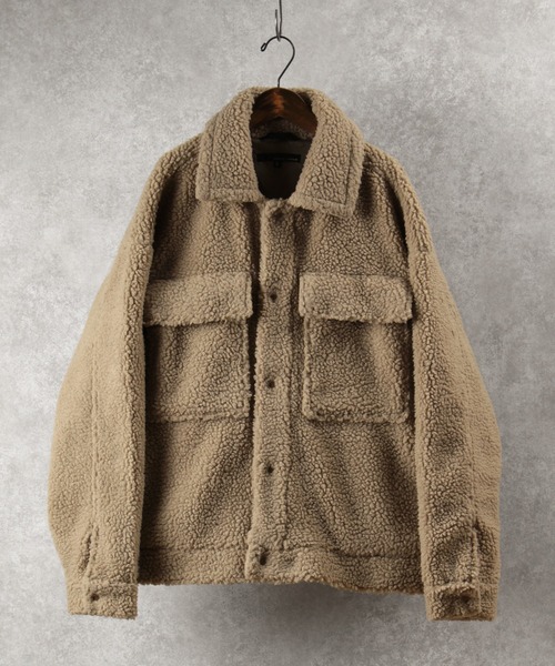 make a ray!（メイク ア レイ！）の「オーバーサイズ シープボア ワイドCPOジャケット/ブルゾン（ブルゾン・メンズ・アイボリー/ベージュ・L/M）」の4枚目の写真