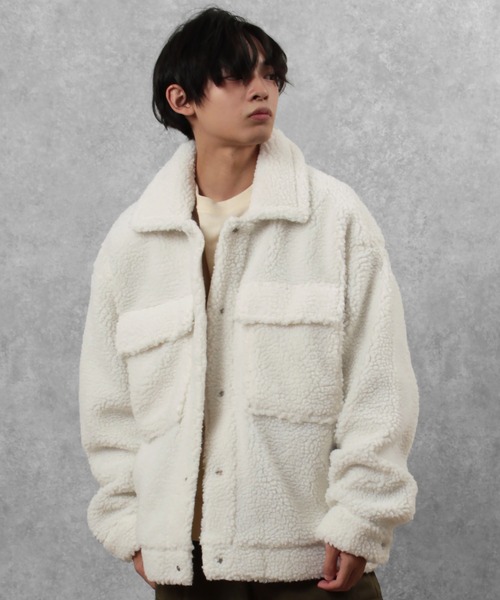 make a ray!（メイク ア レイ！）の「オーバーサイズ シープボア ワイドCPOジャケット/ブルゾン（ブルゾン・メンズ・アイボリー/ベージュ・L/M）」の21枚目の写真