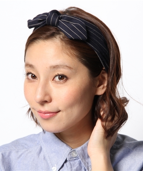 CIAOPANIC（チャオパニック）の「【Ciaopanic】リボンヘッドアクセ(ストラ（ヘアバンド・レディース・ボルドー/ベージュ・FREE）」の6枚目の写真