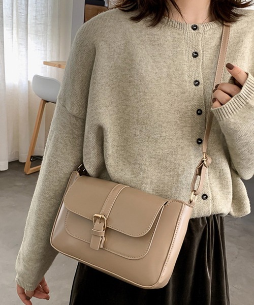 STYLEBLOCK(スタイルブロック)の「PUレザーショルダーバッグ(ショルダーバッグ・レディース・ブラック/ダークブラウン/カーキ/ライトブラウン・FREE)」の4枚目の写真