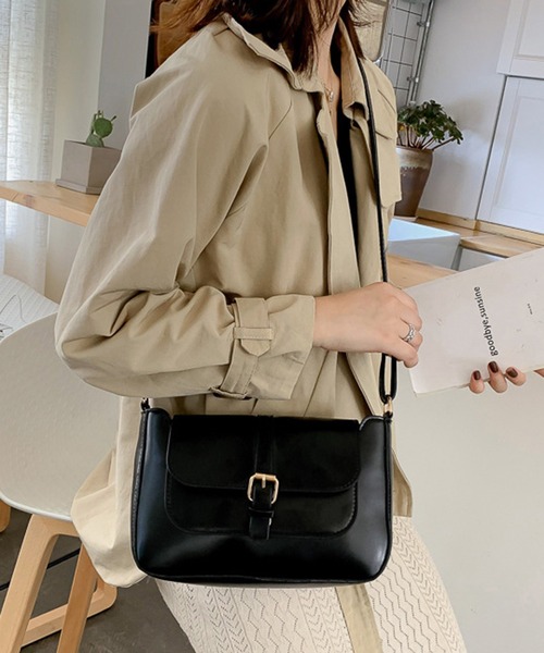 STYLEBLOCK(スタイルブロック)の「PUレザーショルダーバッグ(ショルダーバッグ・レディース・ブラック/ダークブラウン/カーキ/ライトブラウン・FREE)」の2枚目の写真
