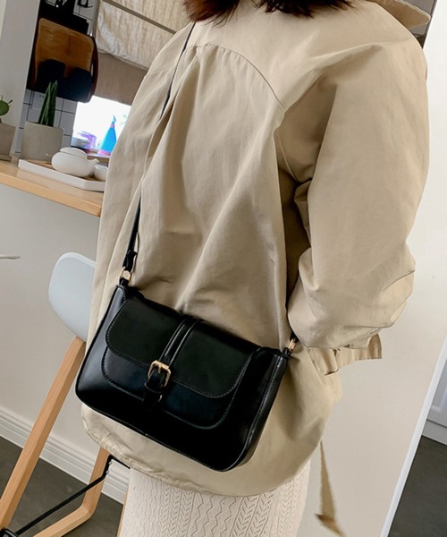 STYLEBLOCK(スタイルブロック)の「PUレザーショルダーバッグ(ショルダーバッグ・レディース・ブラック/ダークブラウン/カーキ/ライトブラウン・FREE)」の12枚目の写真