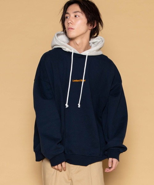 WEGO（ウィゴー）の「WEGO/ヘビーウエイト 刺繍ロゴビッグシルエットスウェットパーカー（パーカー・メンズ・ダークグリーン/ネイビー/オフホワイト・MEDIUM/LARGE）」の14枚目の写真