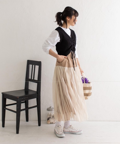 Mysa&Liina(ミーサリーナ)の「2WAYニットビスチェ(ニット/セーター・レディース・ブラック/ベージュ/ブラウン・M)」の6枚目の写真