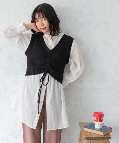 Mysa&Liina(ミーサリーナ)の「2WAYニットビスチェ(ニット/セーター・レディース・ブラック/ベージュ/ブラウン・M)」の18枚目の写真