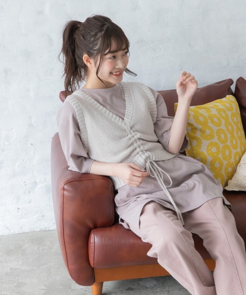 Mysa&Liina(ミーサリーナ)の「2WAYニットビスチェ(ニット/セーター・レディース・ブラック/ベージュ/ブラウン・M)」の15枚目の写真