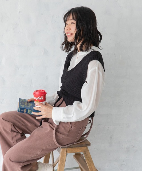 Mysa&Liina(ミーサリーナ)の「2WAYニットビスチェ(ニット/セーター・レディース・ブラック/ベージュ/ブラウン・M)」の22枚目の写真