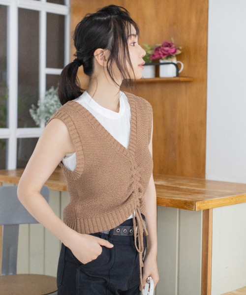 Mysa&Liina(ミーサリーナ)の「2WAYニットビスチェ(ニット/セーター・レディース・ブラック/ベージュ/ブラウン・M)」の8枚目の写真