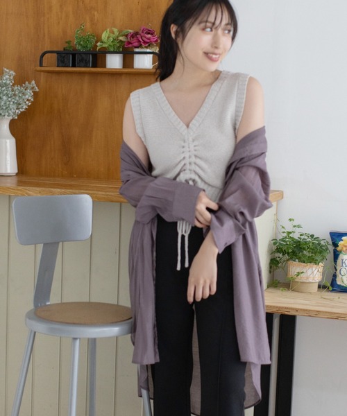 Mysa&Liina(ミーサリーナ)の「2WAYニットビスチェ(ニット/セーター・レディース・ブラック/ベージュ/ブラウン・M)」の12枚目の写真