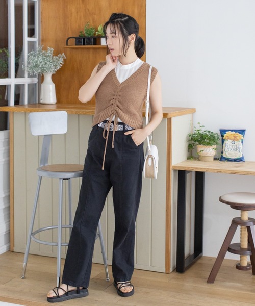 Mysa&Liina(ミーサリーナ)の「2WAYニットビスチェ(ニット/セーター・レディース・ブラック/ベージュ/ブラウン・M)」の9枚目の写真