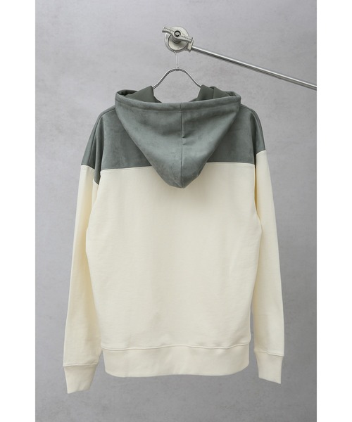CREARE -LINO-(クレアーレリノ)の「【2021春夏】ポンチスウェード切替 スウェットパーカー (ユニセックス)(パーカー・メンズ・ライトグレー/ミント/グレイッシュベージュ・M/L)」の10枚目の写真