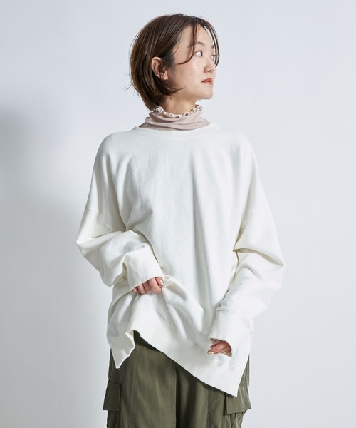 DouDou(ドゥドゥ)の「オゾン加工ダメージスウェット(スウェット・レディース・オフホワイト/チャコールグレー/ライトグレー・FREE)」の13枚目の写真